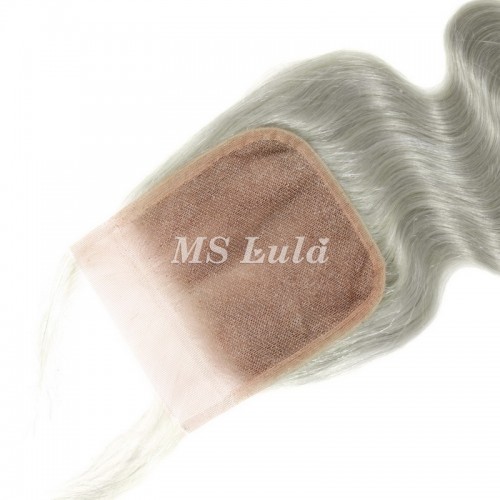 4X4 Silver Grey Virgin Hair Body Wave Lace Closure | Human Hair Wig | Lace Front